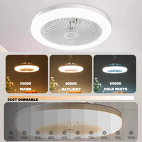 Plancher inférieur facile à installer douille de lampe à vis rotative E27 ampoules LED ventilateur lumières couverture Pc Smd2835 puces LED ventilateur de plafond à lames