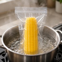 Sachet de stérilisation transparent BOPA RCPP pour aliments, compatible avec le contact alimentaire direct, pour viande de charcuterie et saucisses, vente en gros et en vrac