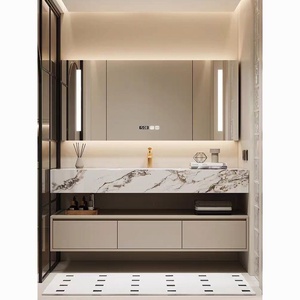 Waterproof Wall-mounted <strong>Bathroom</strong> Washstand Cabinet Vanity Mirror Integrated <strong>Basin</strong> Featuring Large <strong>Storage</strong> Capacity Modern Design - Product Image 4