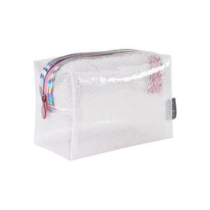 PVC Holographic Eco-Friendly Recycled Materials Water Resistant Reusable Zipper Closure Stand Pouch Case Hand Length Handle - Product Image 1