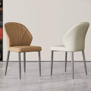 Chaise de Restaurant Italien Dossier Minimaliste Cuir Durable pour Maison Hôtel Usage Rembourré Salon Salle À Manger Chaise En Gros - Product Image 2