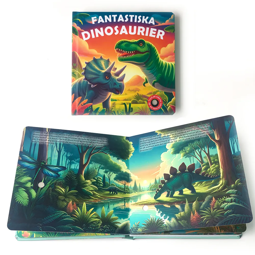 Das beste neue Hörbuch Kindergeschichtenbuch Dinosaurier-Geschichte Tonbrett-Buch für Kinder