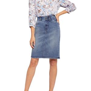 Wholesale Custom High Waist <b>Denim</b> <b>Skirt</b> for Women Enzyme Wash a Line Mini Summer <b>Denim</b> <b>Skirts</b> - Product Image 5