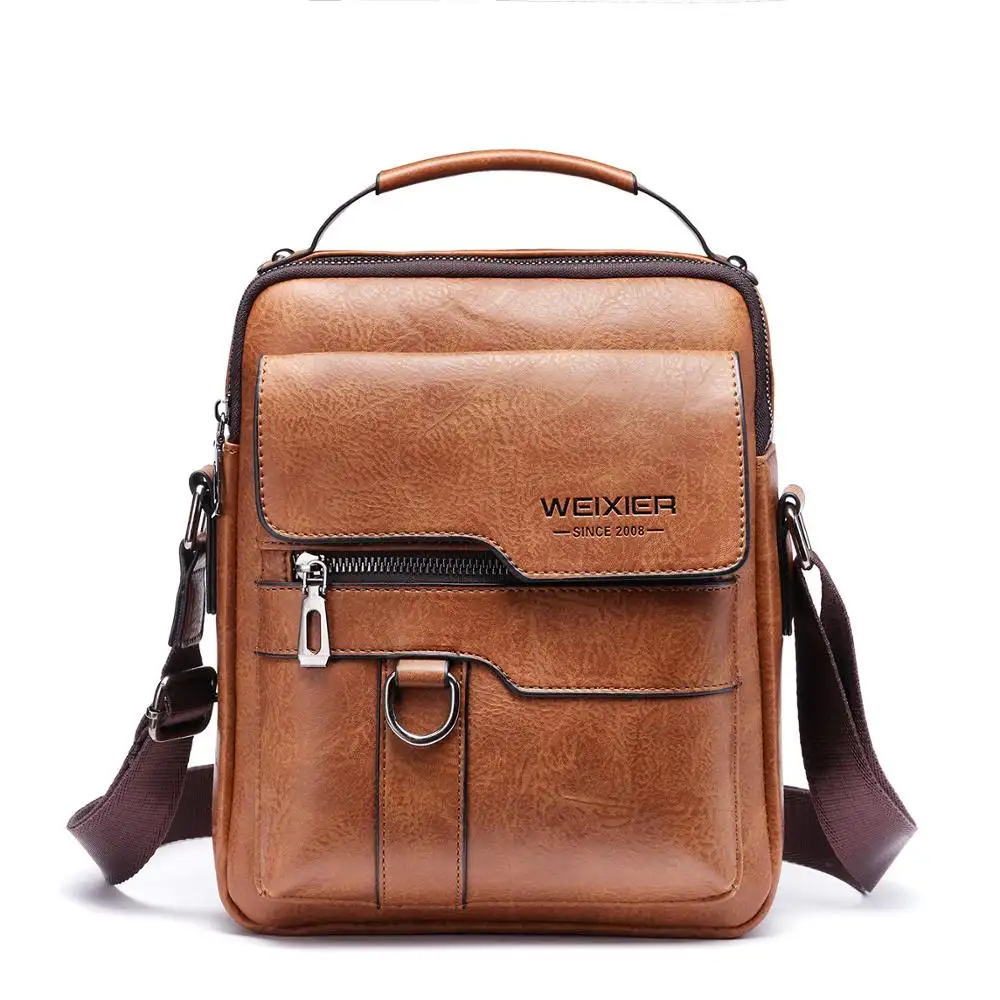 Casual Vintage Messenger Bag Men Shoulder Pu Leather Crossbody Bags For Men Bags Retro Zipper Man Business Handbags