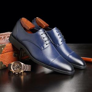 Chaussures Richelieu Derby Homme Grande Taille Noir Marron à Bout Pointu Respirantes en PU pour l'Hiver – Modèle Sh10974a - Product Image 1
