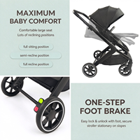 Poussette bébé pleine grandeur, siège réversible 2 sens, pliage rapide en une étape et frein à pied, poussette pliable pour nouveau-né et tout-petit