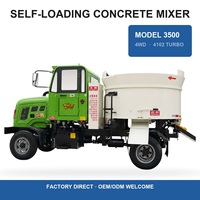 Camion malaxeur à béton 8 roues, auto-chargeur, à moteur, système entièrement hydraulique, pour usage en construction