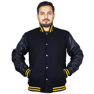 2025 New High Street Fashion Custom Brand Men's Sporty Stand Collar Front Logo High Quality Winter Varsity Jacket - Product Image 1