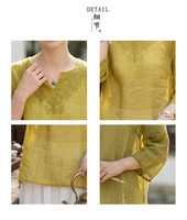 Blouses pour femmes grandes tailles en gros, hauts élégants, style bohème, brodés, pour l'été, décontractés