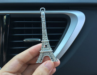 Nouveau charme de luxe tour Eiffel désodorisant ornements créatif cristal diamant décoration collier voiture aromathérapie accessoires