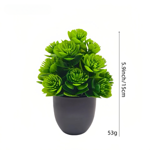 Lot de 4 plantes artificielles d'<span class=keywords><strong>eucalyptus</strong></span> durables Der Rose, petites jardinières bleues, décoration intérieure pour salle de bain et salon - Product Image 5