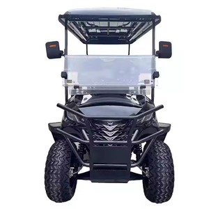 Carrito de Golf Negro Personalizable HKBG-C para 4+2 Pasajeros, Batería de Litio, Carro de Club con Estructura de Acero de Alta Resistencia, Faros LED, Nuevo Diseño E - Product Image 1