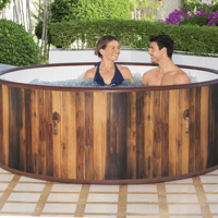 Naiya bains à remous gonflables populaires 6 personnes forme ronde bains thermaux extérieurs Massage 4 personnes jardin loisirs Spa bain à remous gonflable