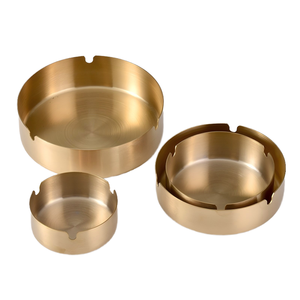 Cendrier créatif en acier inoxydable rond épais anti-chute TERWIN en gros pour hôtel, café, restaurant - Product Image 4