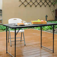 Table pliante moderne en plastique de 4 pouces, rectangulaire, pour repas en plein air, cour, hôtel, parc