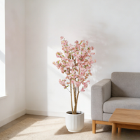 Arbres artificiels de cerisier en fleurs d'intérieur, fleurs artificielles roses, faux arbres de cerisier en fleurs pour la décoration de mariage et d'événements, plantes