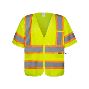 Chaleco de Seguridad Duradero de Alta Visibilidad Rosun ANSI Clase 3 con Cinta Reflectante de 5 cm y Logotipo Personalizado para Trabajadores de la Construcción - Product Image 3