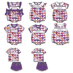 Ручная вышивка смокингом на детской одежде: короткие комбинезоны-пузыри с именной вышивкой для Дня святого Валентина, милые модели для малышей - Product Image 6