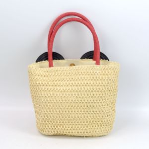 Borse da Viaggio con Orecchie Grandi e Farfalla per Ragazze, <span class=keywords><strong>Borsa</strong></span> per la Spesa Personalizzabile con Logo e Colore, Grande <span class=keywords><strong>Borsa</strong></span> Estiva in Paglia - Product Image 4