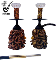 Ensemble de chicha de luxe arabe avec boîte cadeau finition miroir, design en résine écologique et durable pour une utilisation en boîte de nuit