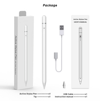 Stylet universel capacitif actif à écran tactile magnétique à repousse de la paume en métal, haute sensibilité, détection d'angle d'inclinaison pour
