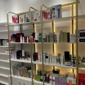 Exhibidor de Productos de Salón de Belleza Zxm, Exhibidor Dorado de Pie para Tienda de Cosméticos, Exhibidor de Cosméticos con Luces LED - Product Image 6