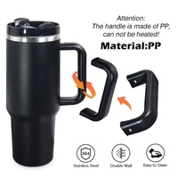 Gobelet isotherme personnalisé en acier inoxydable de 40 oz avec poignée et couvercle, mug de voyage sous vide, sublimation, paille, logo gravé au laser, bleu