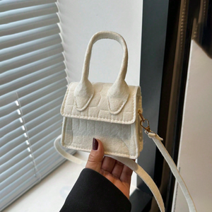 Koreanische süße Mini-Filz handtaschen Einfarbige Umhängetaschen Vielseitige Casual Design Business Werbe geschenke - Product Image 2