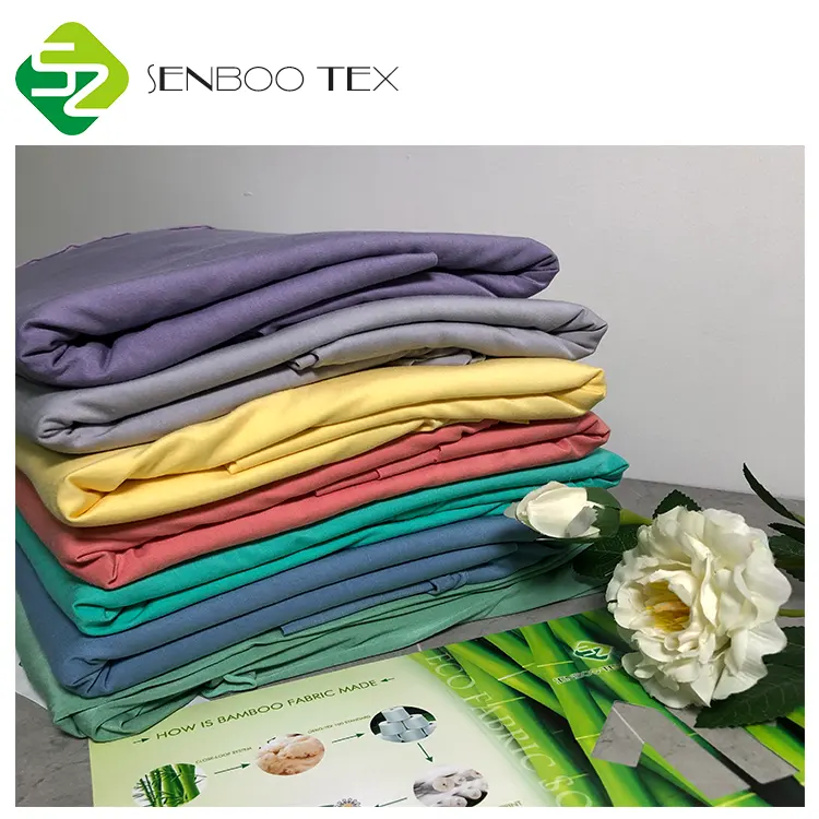 OEKO kain bambu grosir 95 bambu organik 5 spandeks 180 ~ 240gsm kain rajut untuk piyama bayi