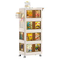 Support de rangement pour chariot utilitaire en plastique à 3 niveaux avec chariot de 32L pour salon, cuisine, chambre à coucher, bureau
