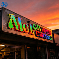 Enseigne lumineuse LED personnalisée et colorée, étanche pour extérieur, avec lettres à LED à changement de couleur, enseigne commerciale électronique