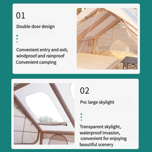 Nhà Máy Giá Máy Bơm Không Khí Cắm Trại Lều Không Gian Lớn Tất Cả Các Mùa Lều Nhà 300D Oxford Không Thấm Nước Windproof Cho Gia Đình Chuyến Đi Cắm Trại - Product Image 5