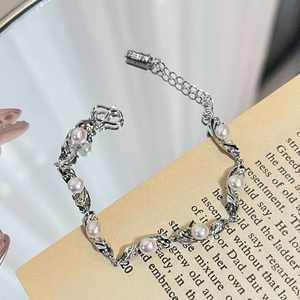 Yüksek kalite gümüş dalga tatlısu inci bilezik yeni tasarım doğal kızın hediye takı yüksek inci bileklik - Product Image 6