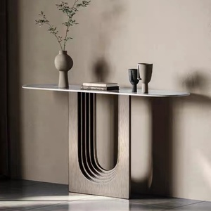 Tavolo Console di Design per <span class=keywords><strong>Soggiorno</strong></span> con Piano in Marmo, Tavolo per Hotel, Tavolo Console in Marmo Bianco <span class=keywords><strong>Moderno</strong></span> - Product Image 6