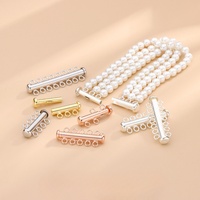 Connecteurs de chaîne fantaisie à plusieurs rangs en argent sterling S925, fermoir coulissant, attaches à tirer pour la fabrication de bijoux DIY