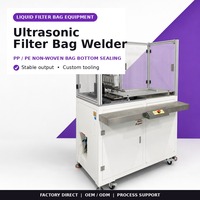 Machine de soudage et de scellage par ultrasons pour fonds de sacs filtrants liquides en PP/PE non tissé, conforme aux normes CSA