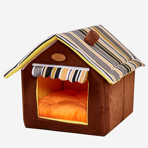 Abnehmbare und wasch bare Baumwoll-Haustier hütte im modernen Stil Katzen-und Hundehütte mit festem Muster bett und Käfig-Haustier bedarf - Product Image 6