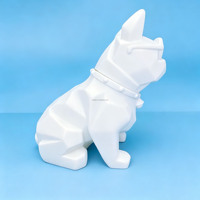 Vente en gros : Figurine en vinyle Fluide Bulldog de 28 cm, Embryon Blanc avec Tirelire, Ornements Blancs Vides pour la Peinture