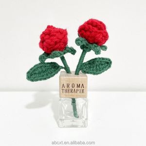 Women's Cute Crochet Pot Dashboard Decorations Shaking Rose Sunflower Tulip Car Accessories <b>Graduation</b> Father's Day Halloween - Product Image 4