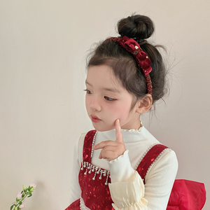 Cổ Điển Năm Mới Nhung Đỏ Ban Nhạc Đầu Cho Bé Gái Dễ Thương Ngọt Ngào Tóc Ban Nhạc Cho Trẻ Em Trẻ Em Tóc Phụ Kiện Trung Quốc Nhà Cung Cấp - Product Image 5