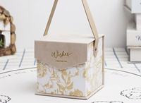 Boîte cadeau carrée en velours vintage Moshanghua Evergreenwrap, vide, pour mariage, événementiel, écologique, avec poignée