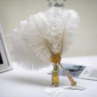 Éventail en plumes africaines de haute qualité pour la mariée, double face, plumes nigérianes, éventail à main pour femmes, mariage