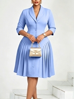 Robe trapèze plissée élégante à manches courtes pour femme, grande taille, style tempérament, nouvelle collection, vente chaude
