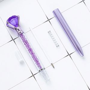 Stylo à bille fantaisie en plastique avec grand diamant et logo personnalisé, nouveau design, magnifique cristal, vente en gros - Product Image 4