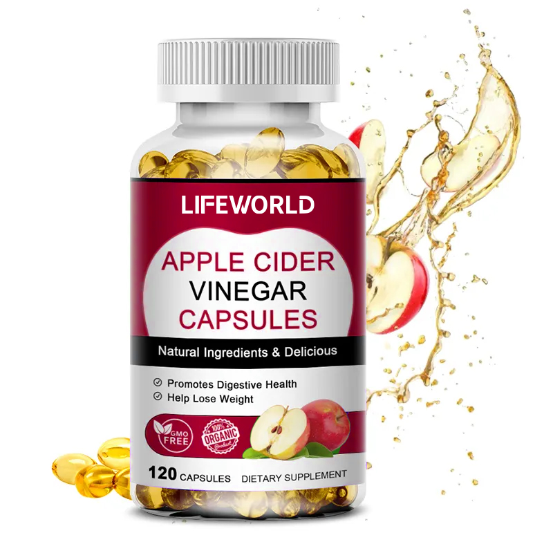 Lifeworld Cápsulas orgánicas Píldoras para perder peso Suplementos Adelgazamiento Detox Cápsulas de vinagre de sidra de manzana