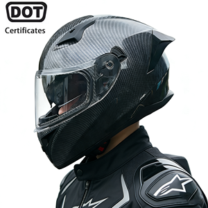 OEM/ODM最新モデル卸売 カーボンファイバーフルフェイスバイクオートバイヘルメット レーシングドライビングヘルメット - Product Image 1