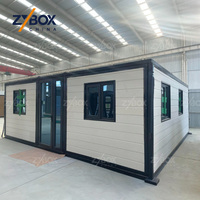 Casa Modular Prefabricada Minimalista ZYBOX de 20 pies con Techo Plano y Expandible, con 2 Dormitorios, para los Mercados de EE. UU., Australia y Canadá