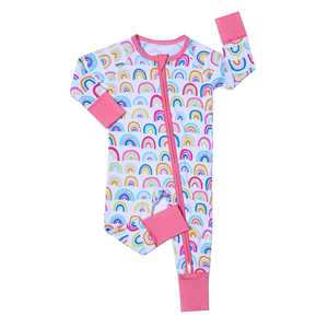 Pijama de Bambú y Rayón con Cremallera y Puños Plegables para Bebés y Niños Pequeños, <span class=keywords><strong>Ropa</strong></span> de Dormir Personalizada - Product Image 1