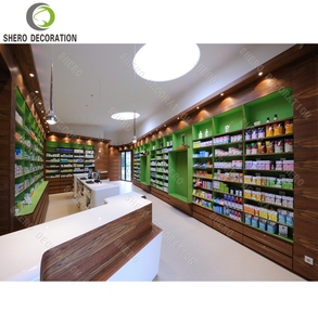 Conception de magasin de pharmacie, comptoir d'exposition personnalisé pour pharmacie, étagères de pharmacie, vitrine en bois pour pharmacie. - Product Image 3