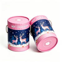 Grande boîte ronde en carton rigide pour pommes avec poignée, pour cadeau de fruits, emballage de Noël, logo personnalisé
